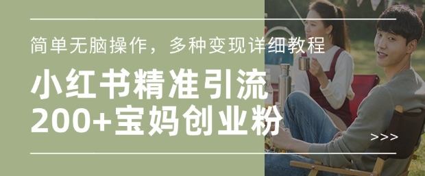 小红书混剪日引200+宝妈创业粉，简单无脑操作，多种变现详细教程-我爱发帖