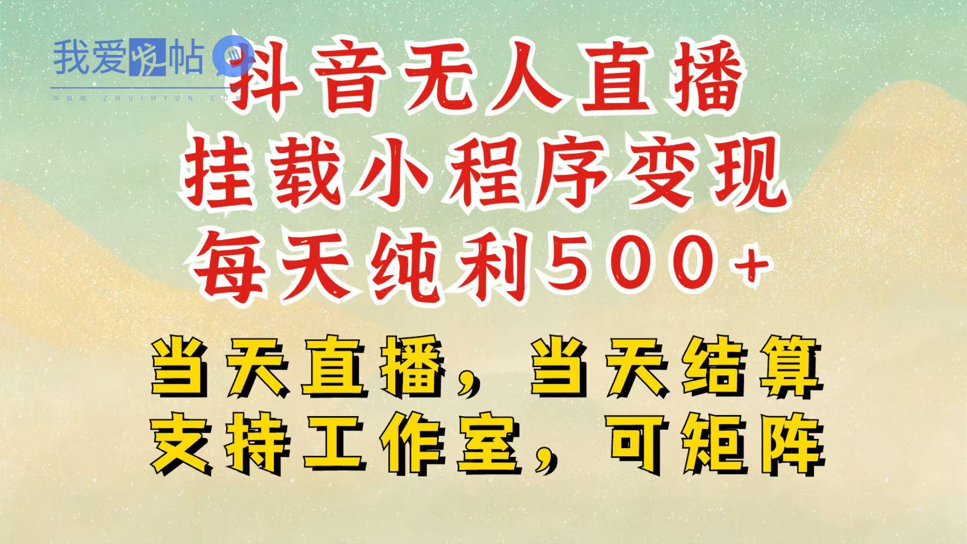 抖音无人挂机项目，轻松日入500+,挂载小程序玩法，不违规不封号，有号的一定挂起来-我爱发帖