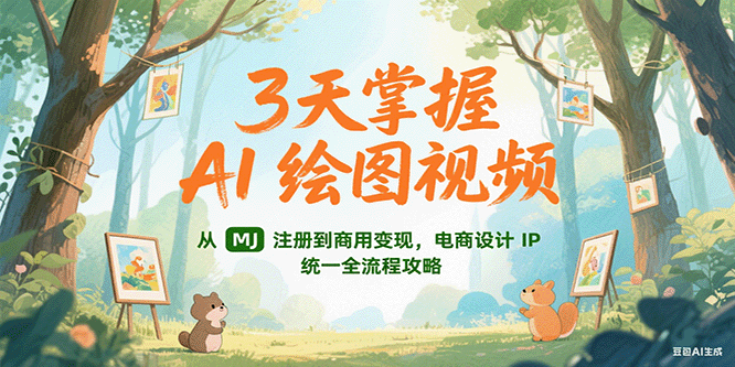 3天掌握AI绘图视频，从MJ 注册到商用变现，电商设计IP统一全流程攻略-我爱发帖