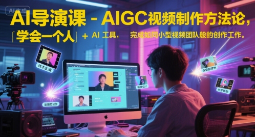AI导演课-AIGC视频制作方法论，学会一个人+AI工具，完成如同小型视频团队般的创作工作，实现导演梦-我爱发帖