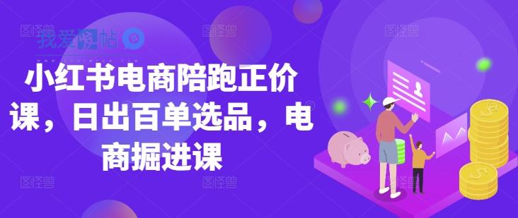 小红书电商陪跑正价课，小红书官方认证电商讲师教学，日出百单选品，电商掘进课-我爱发帖