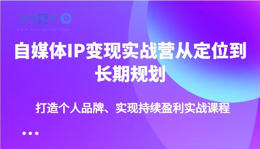 自媒体IP变现实战营从定位到长期规划，打造个人品牌、实现持续盈利实战课程-我爱发帖