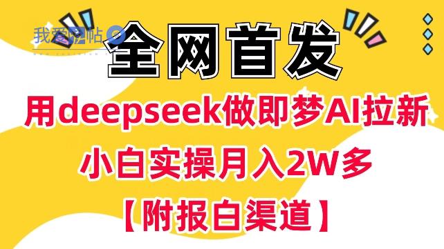用deepseek做即梦Ai拉新 小白实操月入过W+【附报白渠道】-我爱发帖