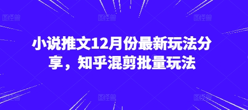 小说推文12月份最新玩法分享，知乎混剪批量玩法-我爱发帖