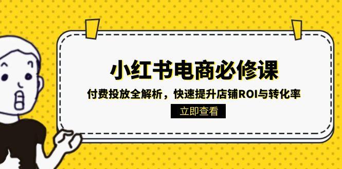 小红书电商必修课：付费投放全解析，快速提升店铺ROI与转化率-我爱发帖