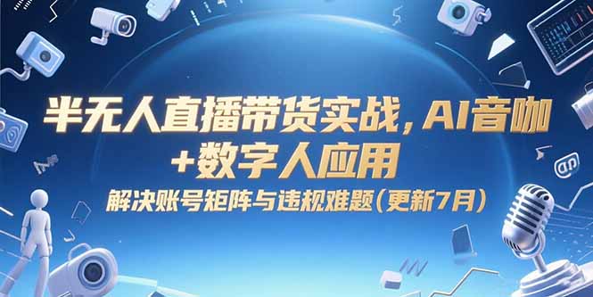 半无人直播带货实战，AI音咖+数字人应用 解决账号矩阵与违规难题(更新7月-我爱发帖
