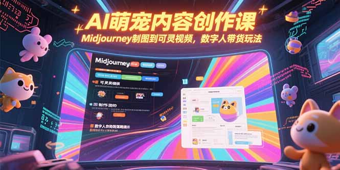 AI萌宠内容创作课，Midjourney制图到可灵视频，数字人带货玩法-我爱发帖