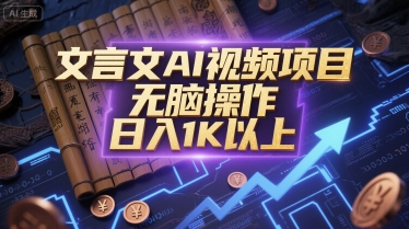 文言文AI视频项目，无脑操作，日入1K以上-我爱发帖