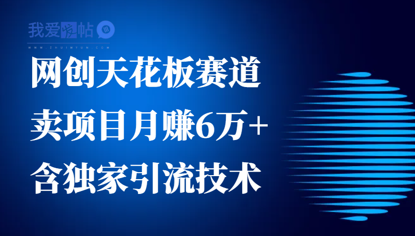 网创天花板赛道，卖项目月赚6万+，含独家引流技术(共26节课)-我爱发帖