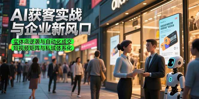 AI获客实战与企业新风口，实体店逆袭与自动化成交 短视频矩阵与私域体系化-我爱发帖