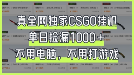 真全网独家CSGO挂G，单日捡漏1k+【揭秘】-我爱发帖