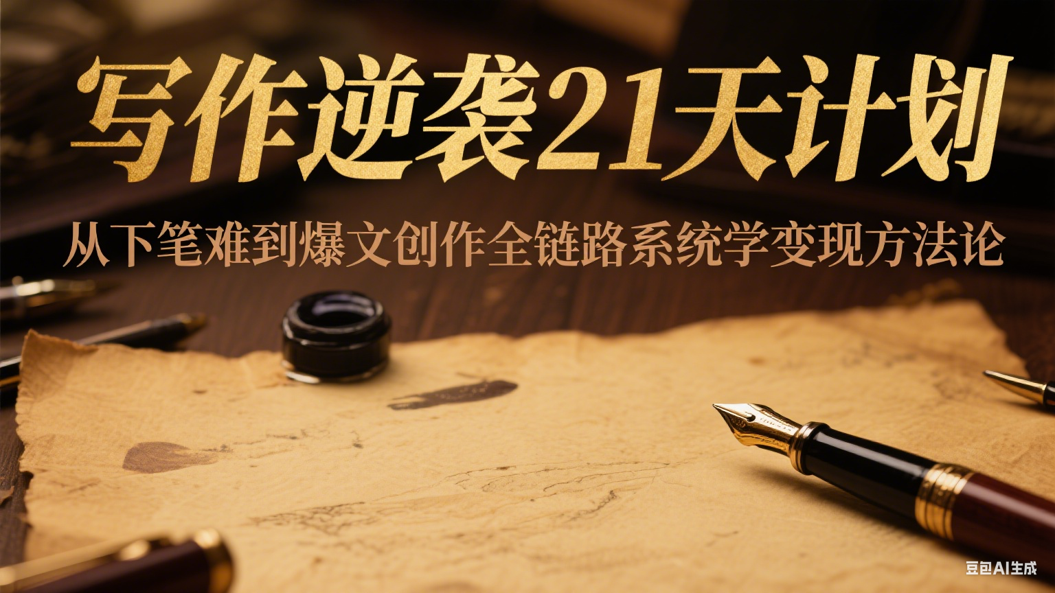 写作逆袭21天计划：从下笔难到爆文创作全链路系统学变现方法论-我爱发帖