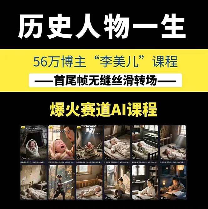 图片[1]-AI历史人物短视频创作，含IP打造、首尾帧无缝转场、智能体视频制作等核心教学内容-我爱发帖
