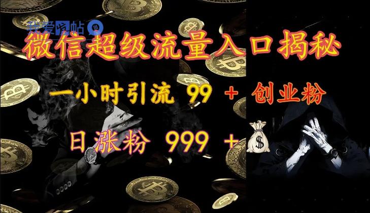 微信超级流量入口揭秘：一小时引流 99 + 创业粉，日涨粉 999 +-我爱发帖