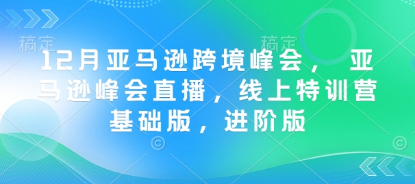 12月亚马逊跨境峰会， 亚马逊峰会直播，线上特训营基础版，进阶版-我爱发帖