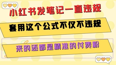 小红书发笔记一直违规，套用这个公式不仅不违规，来的还都是精准的付费粉-我爱发帖
