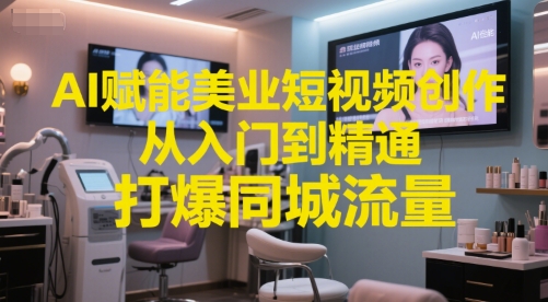 AI赋能美业短视频创作，从入门到精通，打爆同城流量，超级AI工具短视频实操落地-我爱发帖