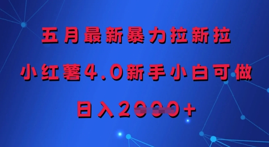 五月最新暴力拉新拉，小红薯4.0新手小白可做，日入多张-我爱发帖