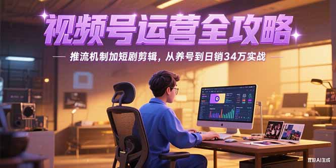 2025视频号运营全攻略，推流机制加短剧剪辑，从养号到日销34万实战-我爱发帖