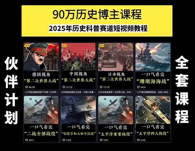 图片[1]-短视频历史赛道实战教程，手机电脑双端剪辑教程和账号运营指南与变现技巧-我爱发帖