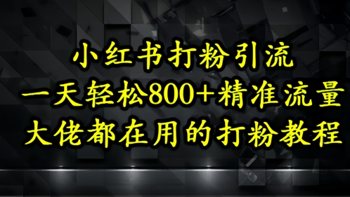 小红书打粉引流，一天轻松500+精准流量，大佬都在用的打粉教程-我爱发帖