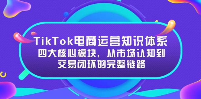 TikTok电商运营知识体系：四大核心模块，从市场认知到交易闭环的完整链路-我爱发帖