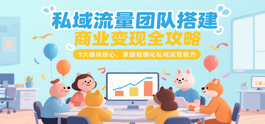 私域流量团队搭建商业变现全攻略，9大模块核心，掌握规模化私域运营能力-我爱发帖