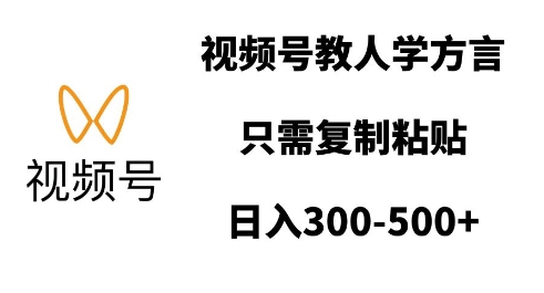 视频号教人学方言，只需复制粘贴，日入多张-我爱发帖