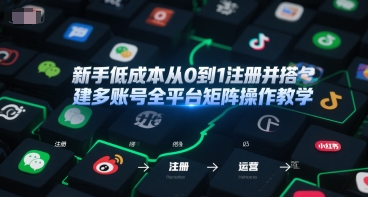 新手低成本从0到1注册并搭建多账号全平台矩阵操作教学，手机号-邮箱-IP-工具-我爱发帖