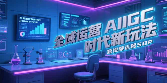 全域运营AIGC时代新玩法，文案封面设计公式，短视频运营SOP-我爱发帖