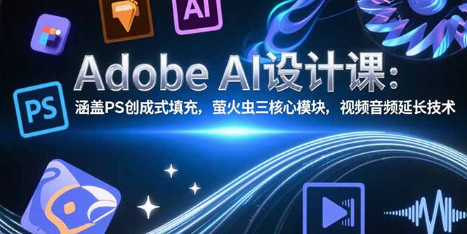 Adobe AI设计课：涵盖PS创成式填充，萤火虫三核心模块，视频音频延长技术-我爱发帖