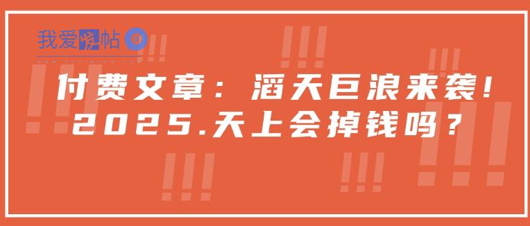 付费文章：滔天巨浪来袭！2025天上会掉钱吗？-我爱发帖