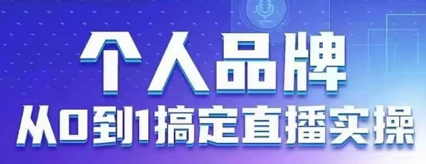 个人品牌：从0到1搞定直播实操，用直播为你的个人品牌赋能，六大实操板块，放大个人影响力-我爱发帖