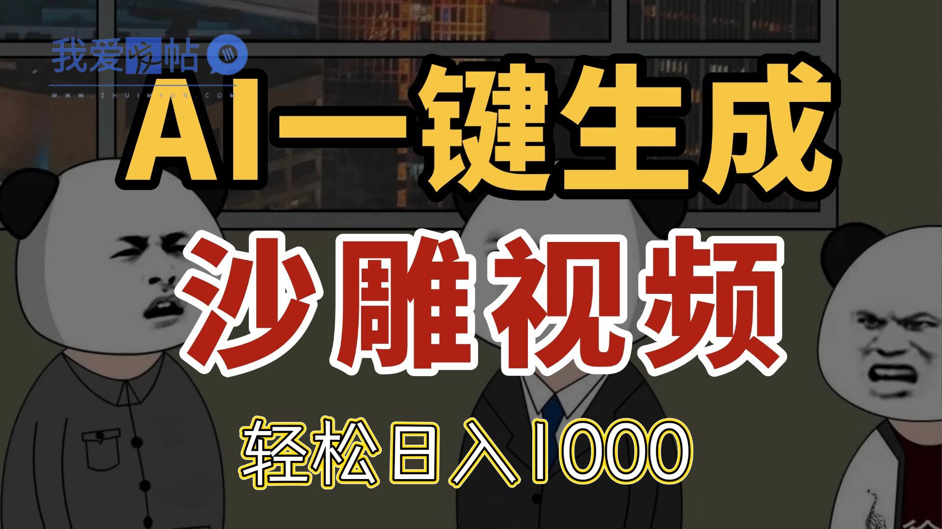 AI一键生成沙雕视频，一条视频千万播放，轻松日入1000-我爱发帖