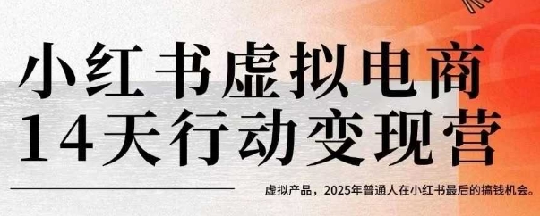 小红书虚拟电商14天变现训练营，虚拟产品，2025年普通人在小红书最后的搞钱机会-我爱发帖