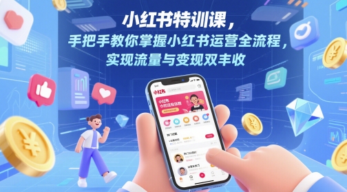 小红书特训课，手把手教你掌握小红书运营全流程，实现流量与变现双丰收-我爱发帖