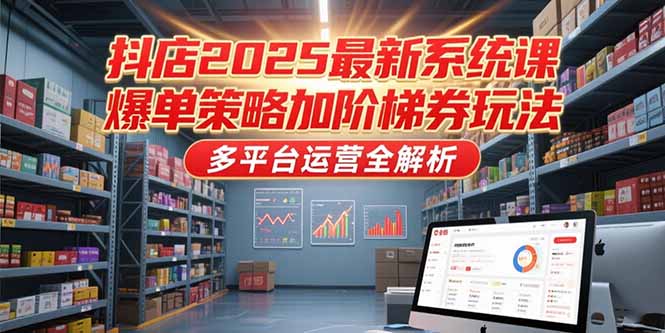 抖店2025最新系统课，爆单策略加阶梯券玩法，多平台运营全解析-我爱发帖