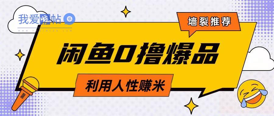咸鱼0撸玩法利用人性售卖商品达到日挣2张的效果-我爱发帖