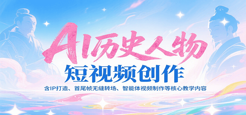 AI历史人物短视频创作，含IP打造、首尾帧无缝转场、智能体视频制作等核心教学内容-我爱发帖