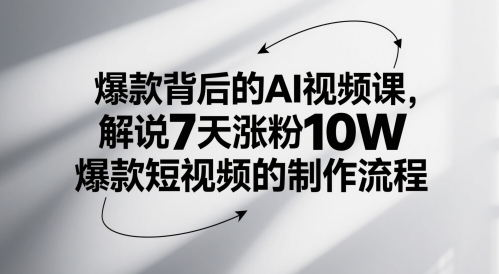 爆款背后的AI视频课，解说7天涨粉10W爆款短视频的制作流程-我爱发帖