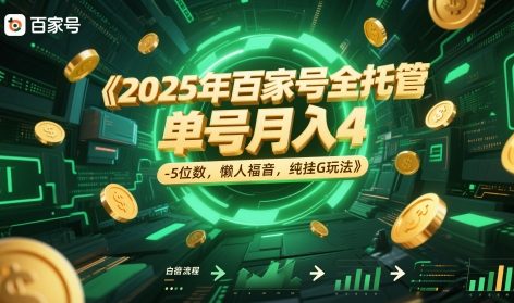 2025年百家号全托管，单号月入4-5位数，懒人福音，纯挂G玩法【揭秘】-我爱发帖