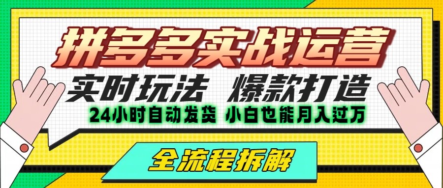 拼多多最新实战运营高投产：长久稳定项目，单店利润一天三位数-我爱发帖