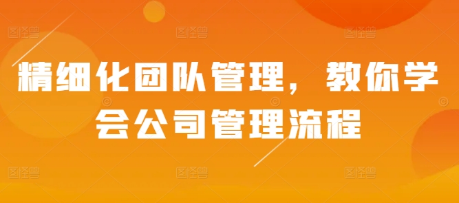 精细化团队管理，教你学会公司管理流程-我爱发帖