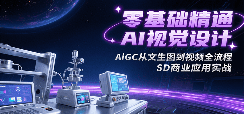 零基础精通AI视觉设计，AiGC从文生图到视频全流程，SD商业应用实战-我爱发帖