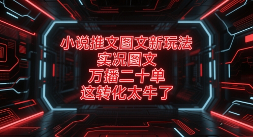 小说推文图文新玩法，实况图文，万播二十单，这转化太牛了！-我爱发帖