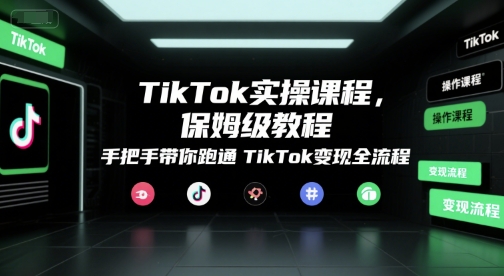 TikTok实操课程，保姆级教程，手把手带你跑通TikTok变现全流程-我爱发帖