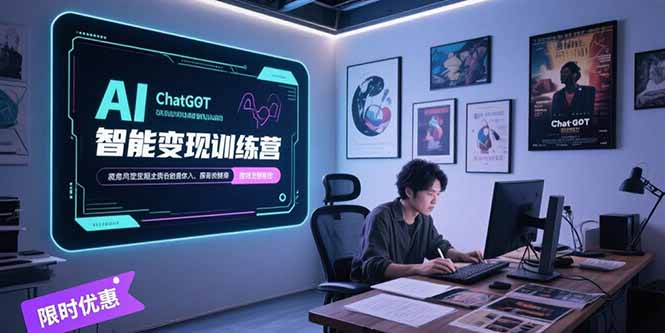 AI智能变现训练营，ChatGPT写作变现，电影解说制作，图文带货方法论-我爱发帖