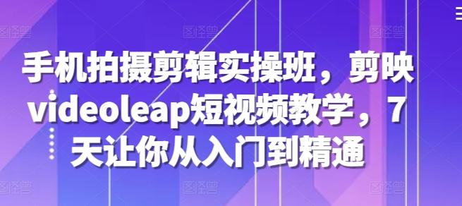 手机拍摄剪辑实操班，剪映videoleap短视频教学，7天让你从入门到精通-我爱发帖