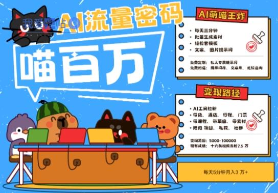 AI+宠物+旅行2025最火流量密码，轻松用AI宠物做文旅账号，小白三分钟学会，N种变现渠道，月入五位数-我爱发帖