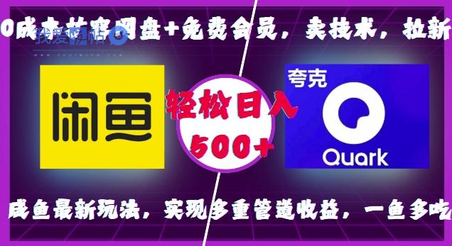 0成本扩容网盘+免费会员，卖技术，拉新，咸鱼最新玩法，实现多重管道收益，一鱼多吃，轻松日入500+-我爱发帖